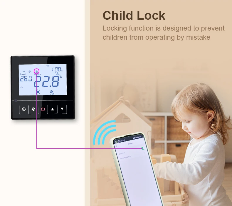 Bandary google nest alexa digital room adjustable temperature modbus wireless wifi smart thermostat 230V