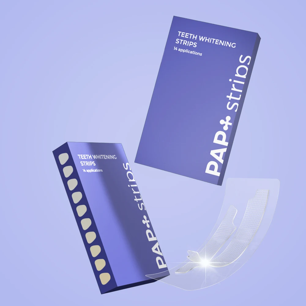 CE Approved 28pcs Non Peroxide Sensitive Free PAP Teeth Whitening Strips Private Logo