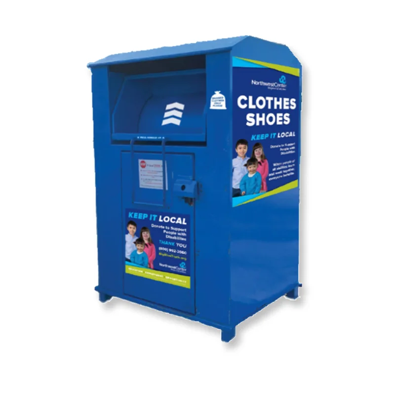 outdoor galvanized steel shoes clothes donation drop bin church charity clothes donation box metal used clothing recycling bins