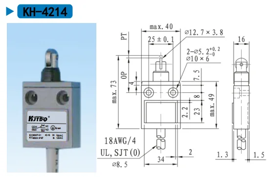 China direct factory supply KH-4214 IP67 Waterproof Schmersal Omran 5A 250VAC Double Circuit Travel Limit Switch with CE