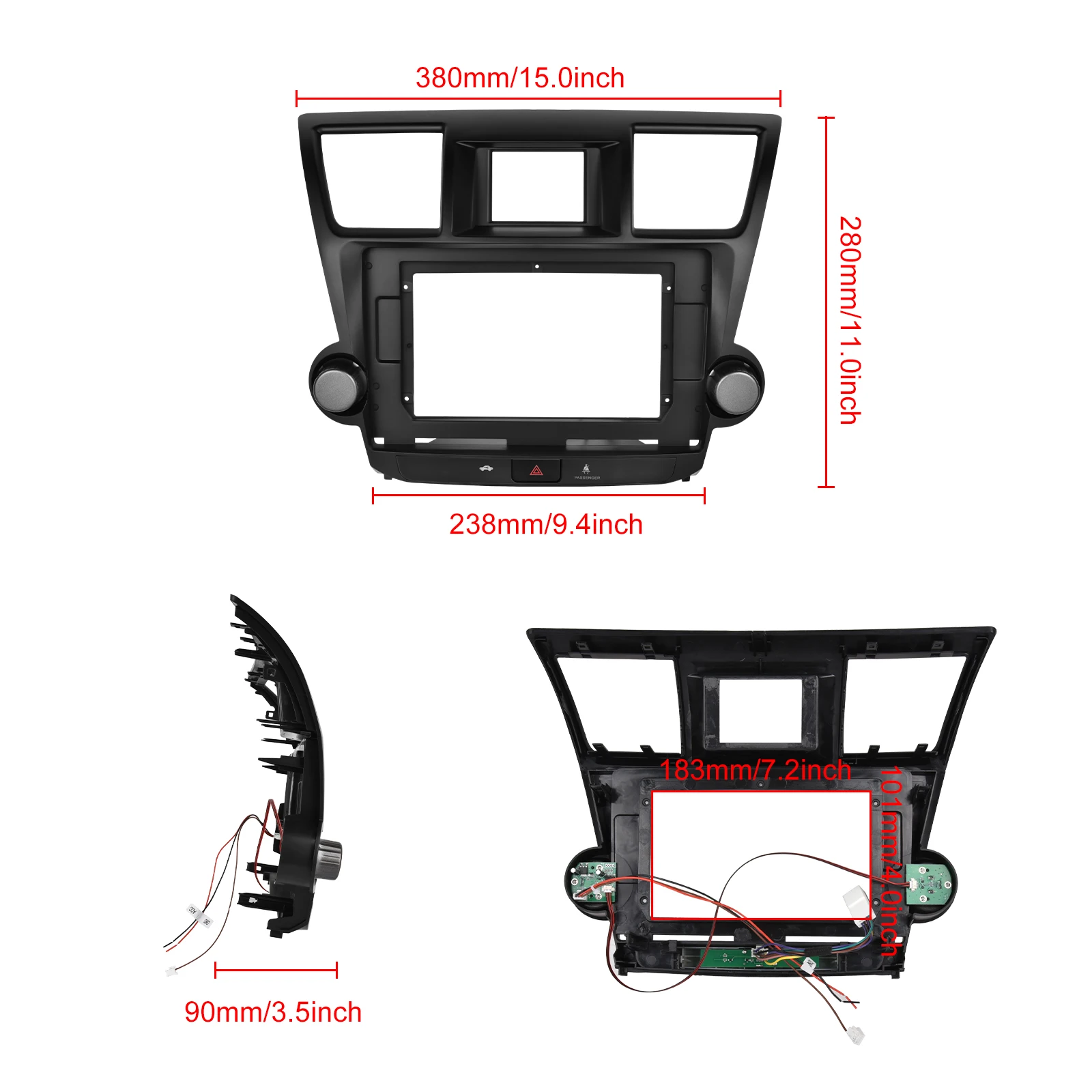 (AU Stock) Podofo 10.1' 4+64G Android Car Stereo Carplay Android Auto For Toyota Highlander 2009-2014 IPS DSP GPS RDS Wholesale