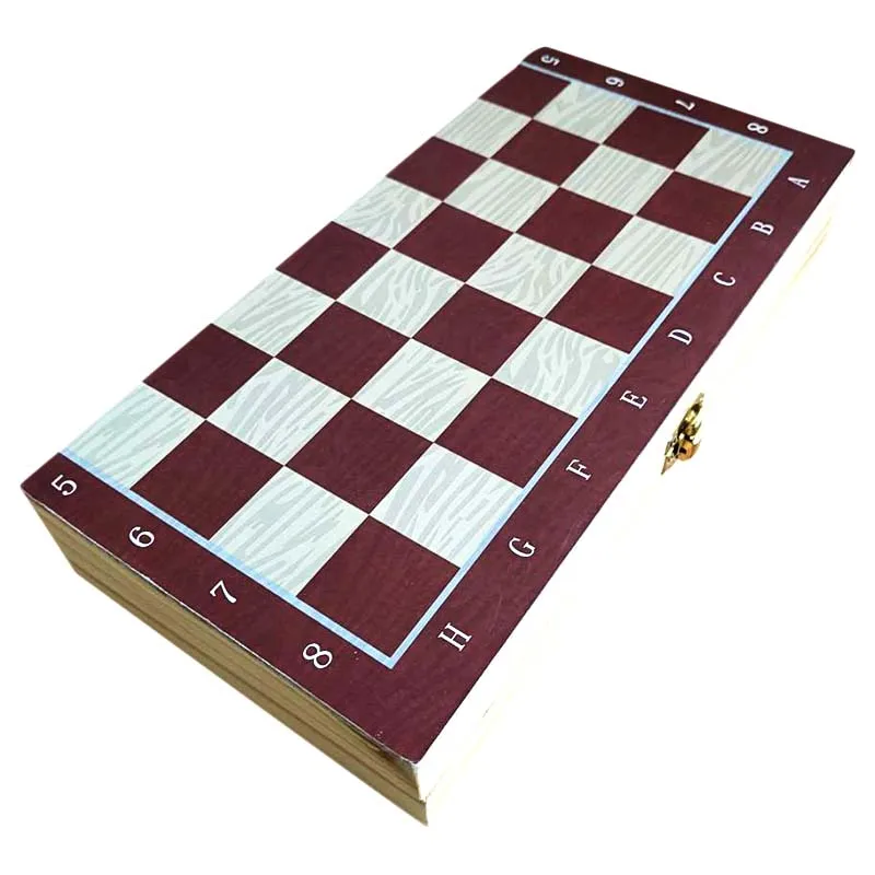 Wooden Backgammon Checkers Indoor fold 3 in 1 magnetic Travel Folding chess board game set