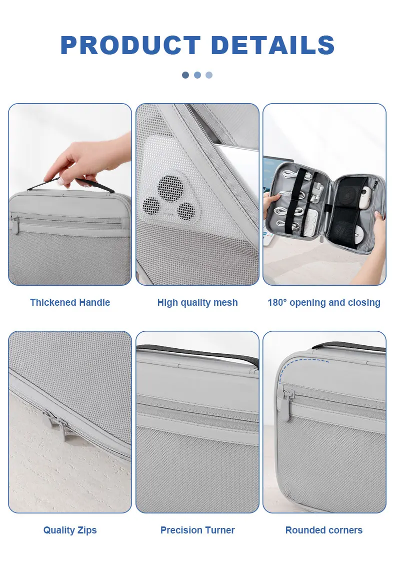 New Portable Digital Wire Accessories Charger Power Bank Storage Pack Organizer Bag Double Tiers Flexible Foldable Tools Storage