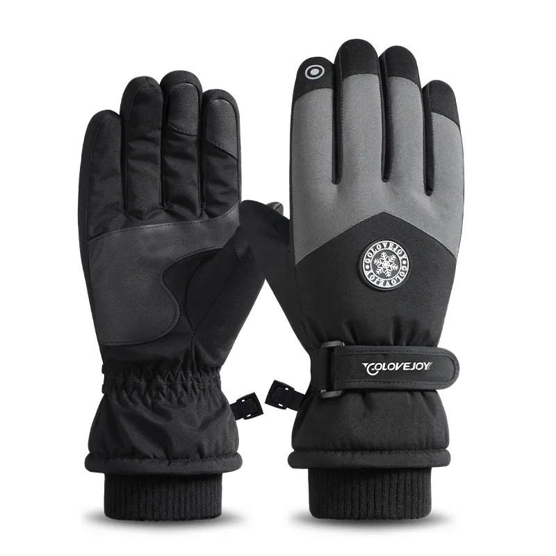 Winter ski warm gloves outdoor riding touch screen plus fleece cold and windproof gloves