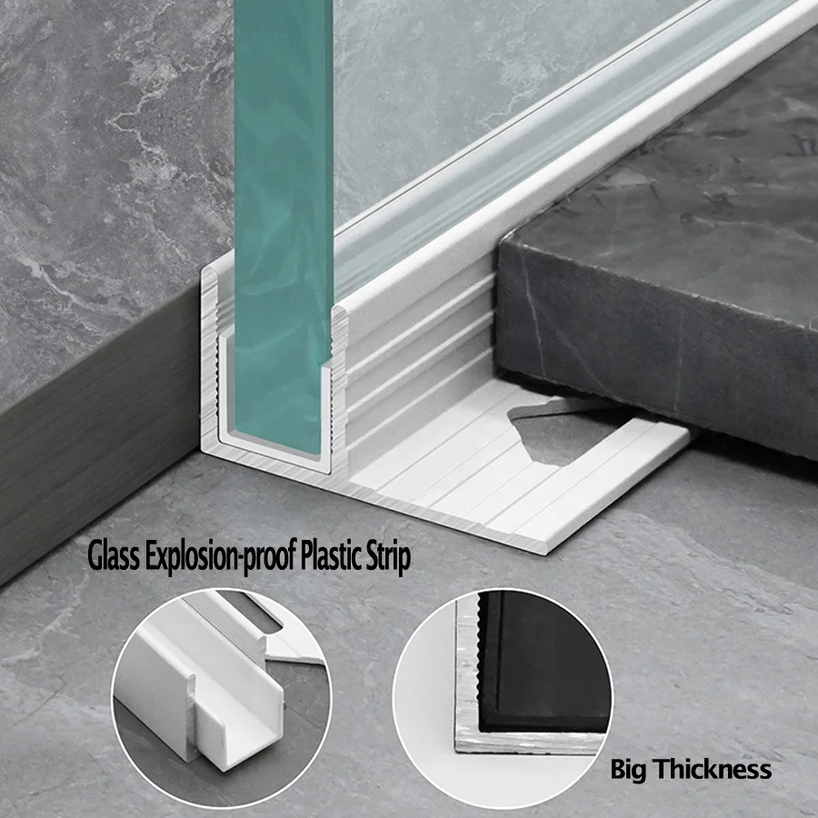 hot sale 10mm glass aluminum F channel profile U extrusion glass holder profile for shower room