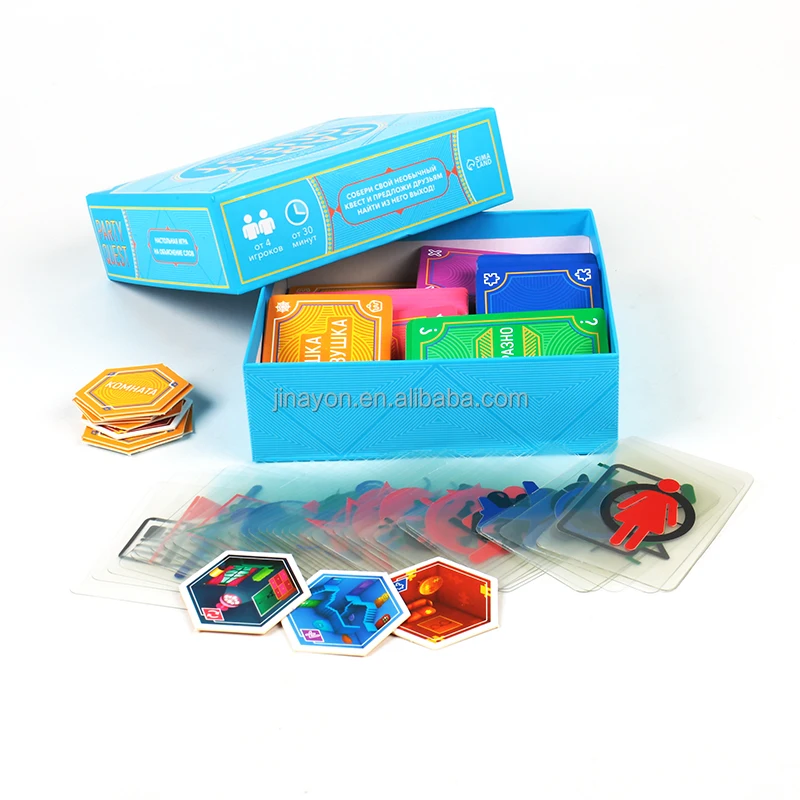 Custom Card Board Games Transparent PVC Card Hexagon Card for Kids Non-toxic