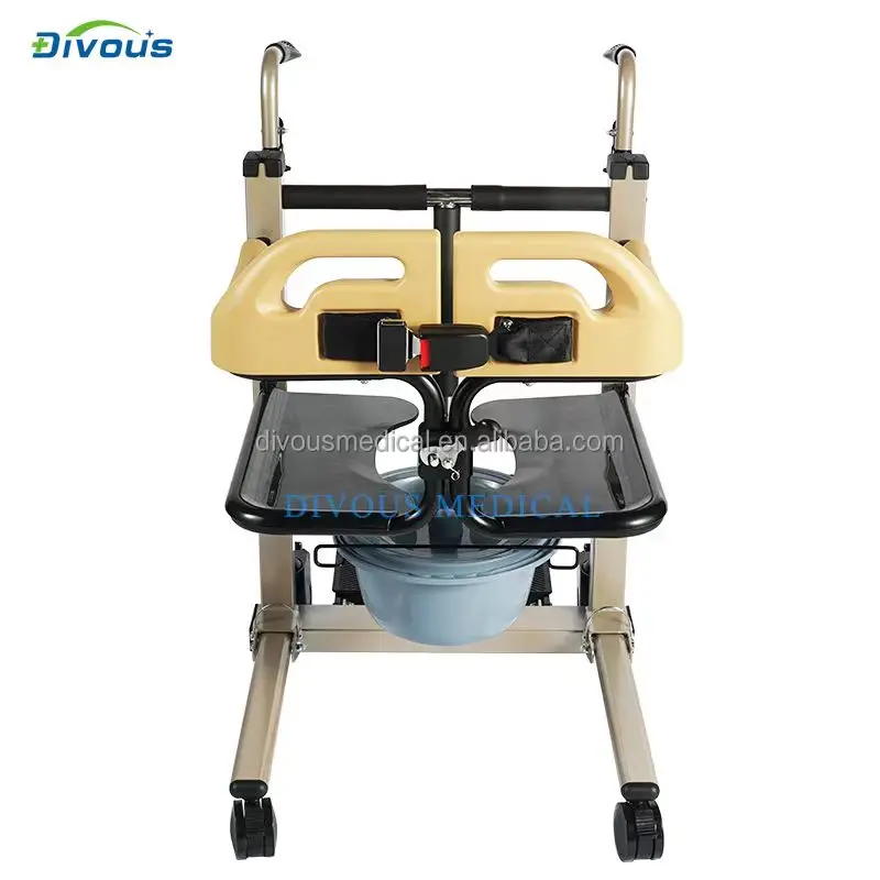 Health Care Supplies Hydraulic Patient Transfer Lift Chair With Commode Shower For Elderly