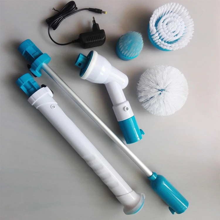 
Sanipro Adjustable Extension Handle High Speed Spin Scrubber Cordless Electric Power Scrubber Cordless Toilet Scrubber 