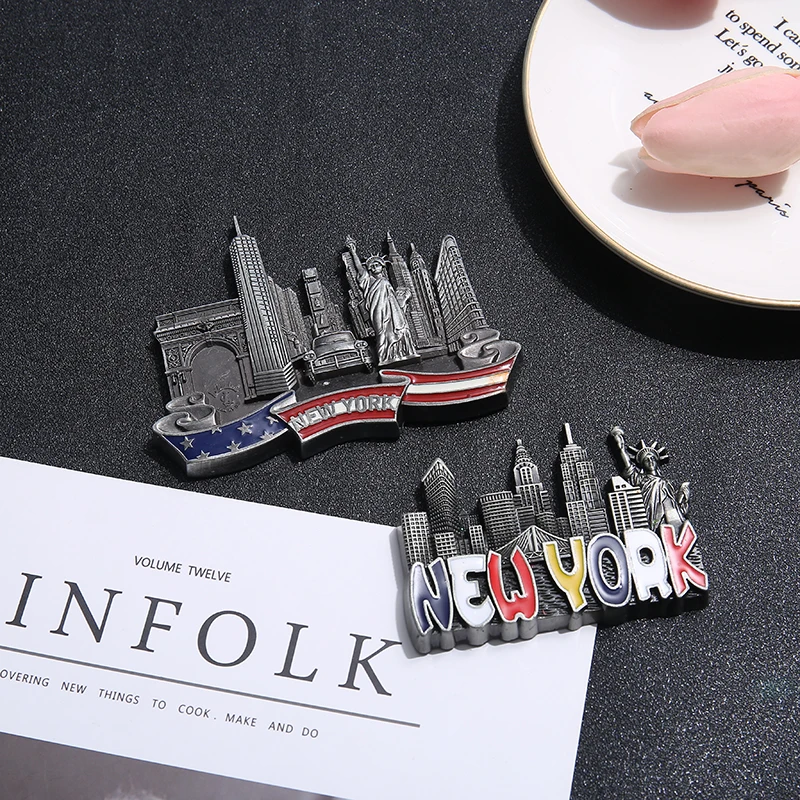Chrysler Building Statue of Liberty Empire State Building New York Souvenir Metal Fridge Magnets
