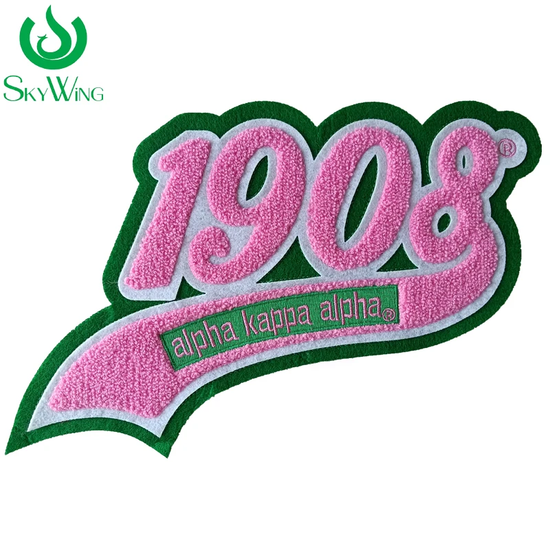 Custom Embroidery Patch Big Size letters towel patches Iron On Heat Cut Chenille Embroidery Patch