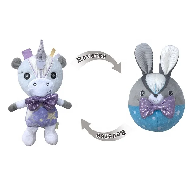 
Cute unicorn Reversible Plush Soft Animal Baby Ball Rattle For newborn baby boy girl rabbit bunny 