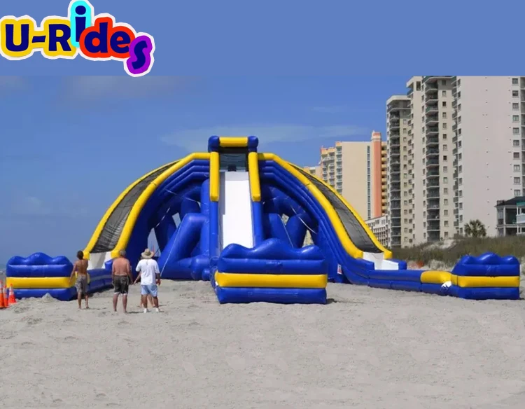 Triple Lane Inflatable Water Slides theme adults huge inflatable wet slide n slip for adventure park