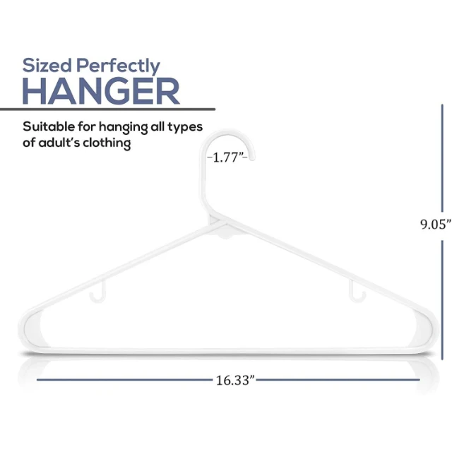 Wardrobe Slim Space Saving Hangers Plastic Tubular Shirt Hangers Durable Adult Heavy Duty Hangers