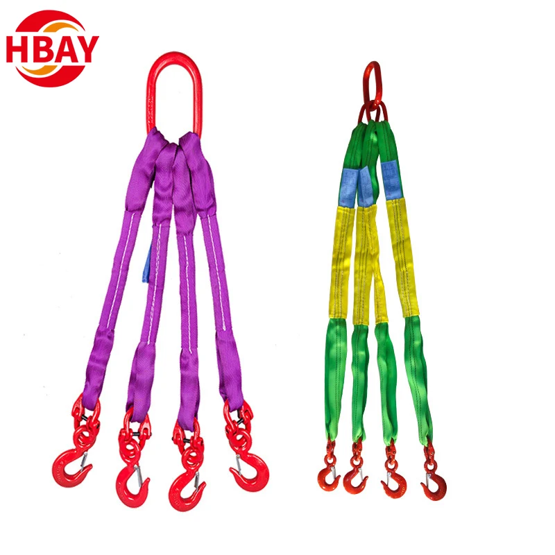 Polyester Lifting Sling Webbing Belt Woven Strap Flat Crane Towing Accessories