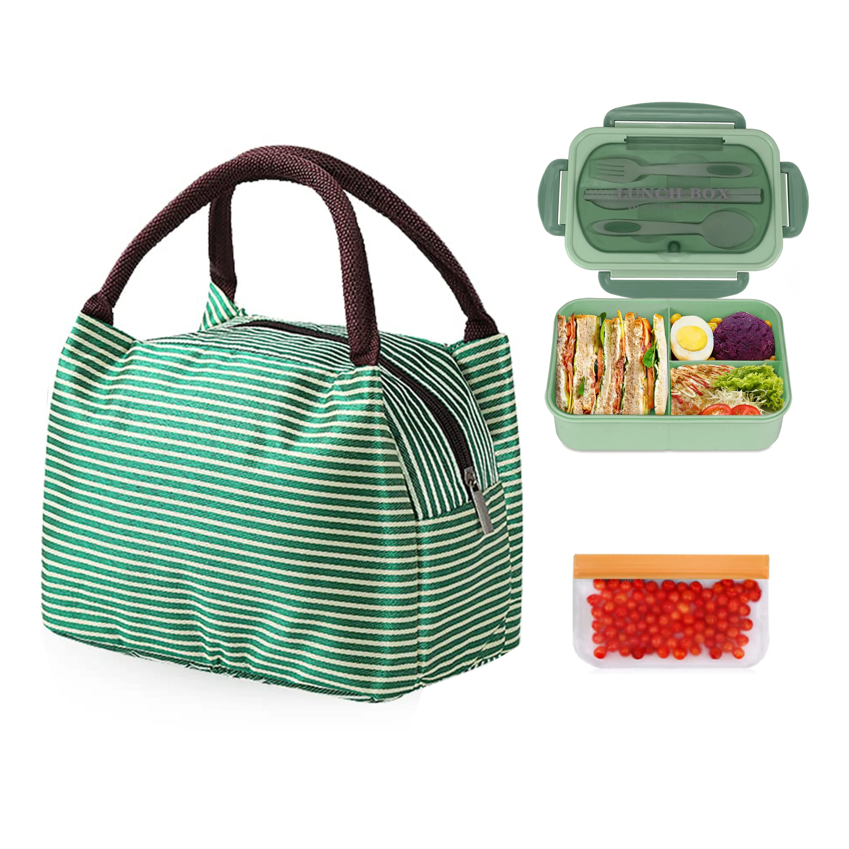 Portable Waterproof Lunch Bag Thickness Insulated Lunch Box Bag Large Capacity Zipper Picnic Handbag Women Men