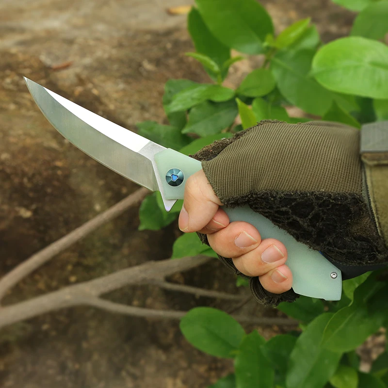 HWZBBEN Hot Sell G10 Handle D2 Folding Pocket Knife Hunting Outdoor Camping Knife for Outdoor Travel