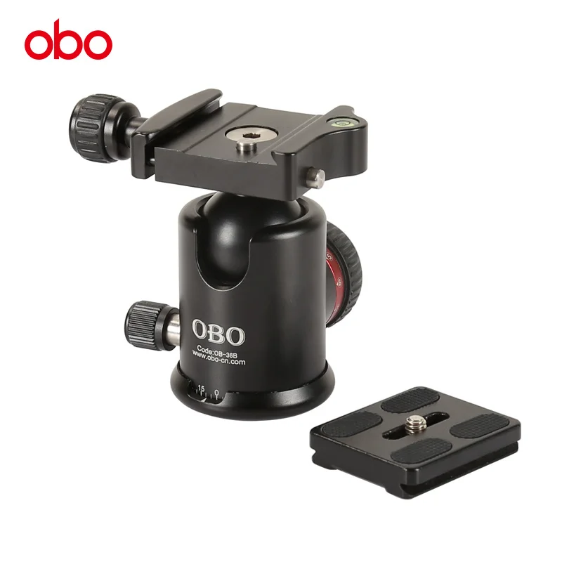 Aluminium alloy gimbal 360 angle rotating ball head with release plate for dslr camera