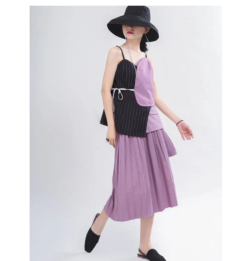 2021 China Dress Expansion Skirt Sashes Design Drape High Wasit Style Long Women Casual