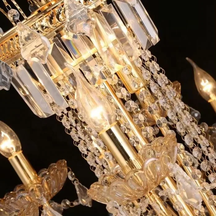 Custom European Retro Hotel K9 Crystal Large Chandelier With Low Price