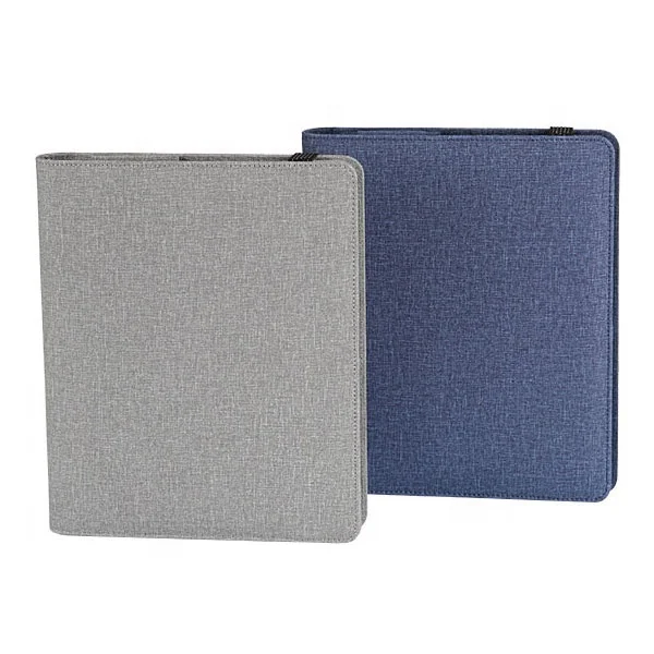 
Hot sale A5 leather Portfolio with power bank and wireless charger 