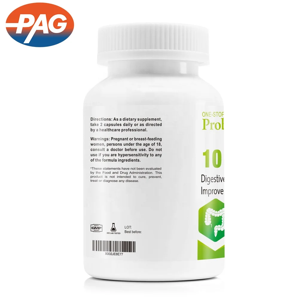 PAG Probiotics & Prebiotics Plus Digestive Improve Immune System Enzymes Capsules Supplement