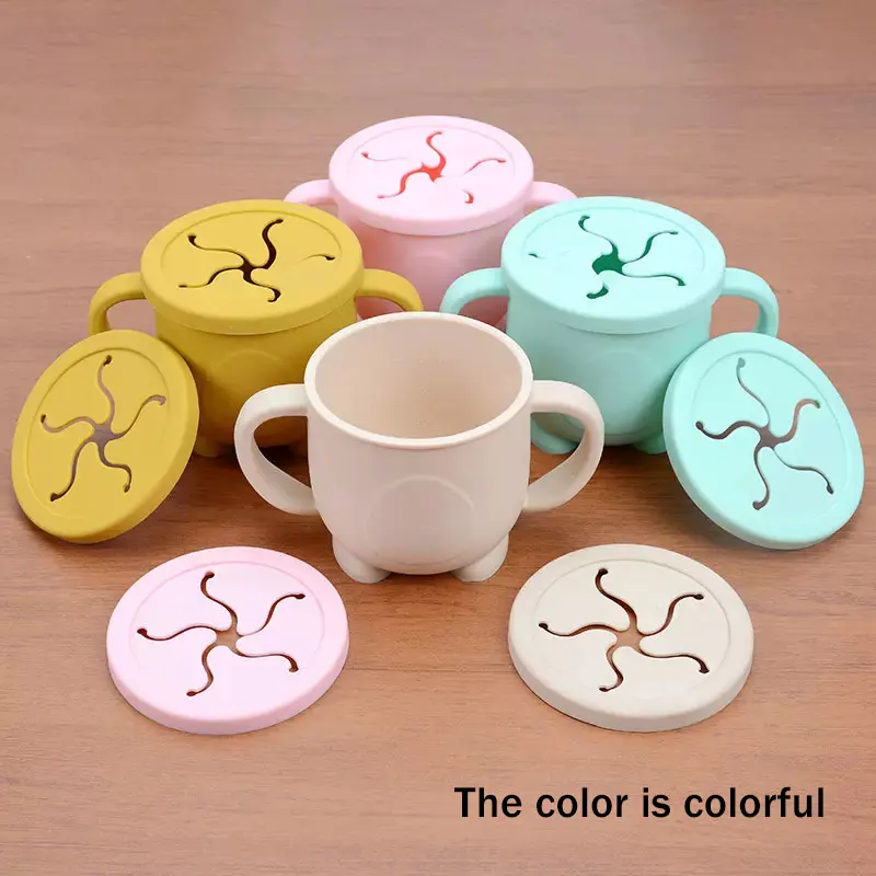 Travel Collapsible Kids Snack Container Baby Silicone Snack Cup Catcher