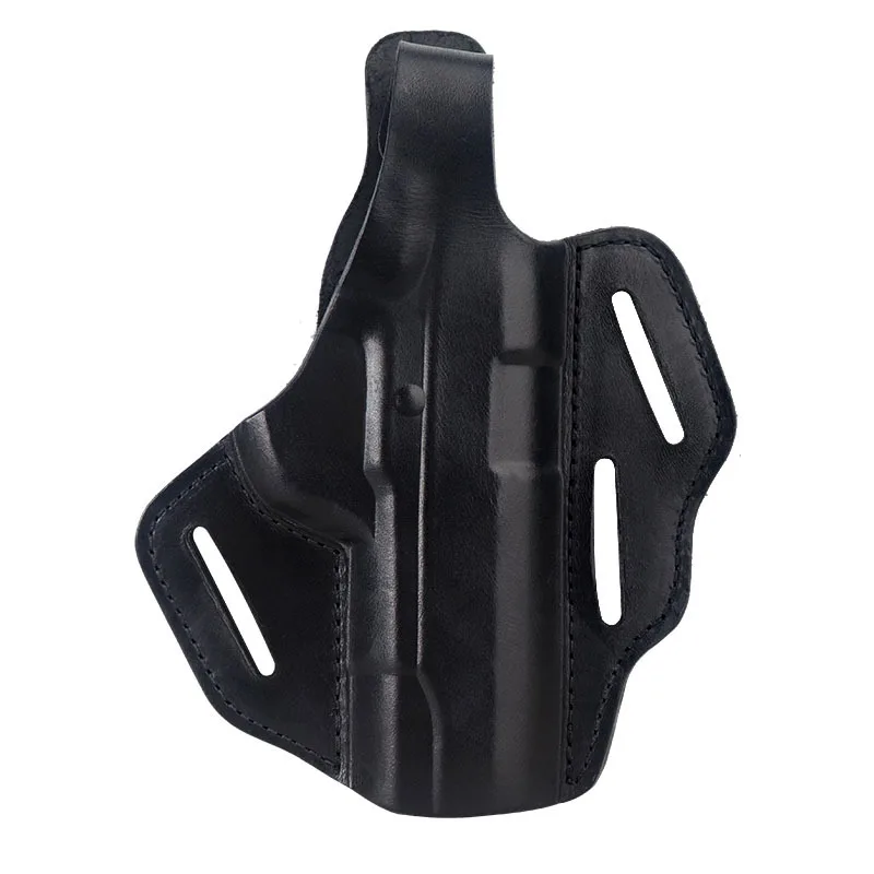 OBSHORSE Wholesale Tactical Quick Black Waist Belt 1911 Gun Holster Right Hand Concealed Leather Slip Carry Gun Holster