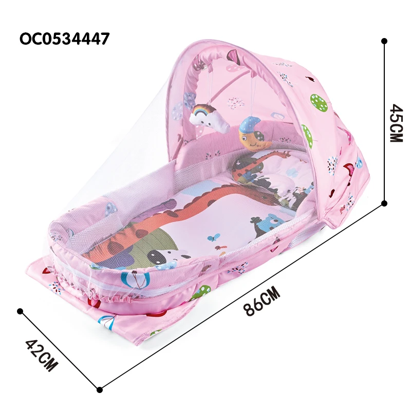 Musical toys keyboard new born portable baby bed with mosquito net