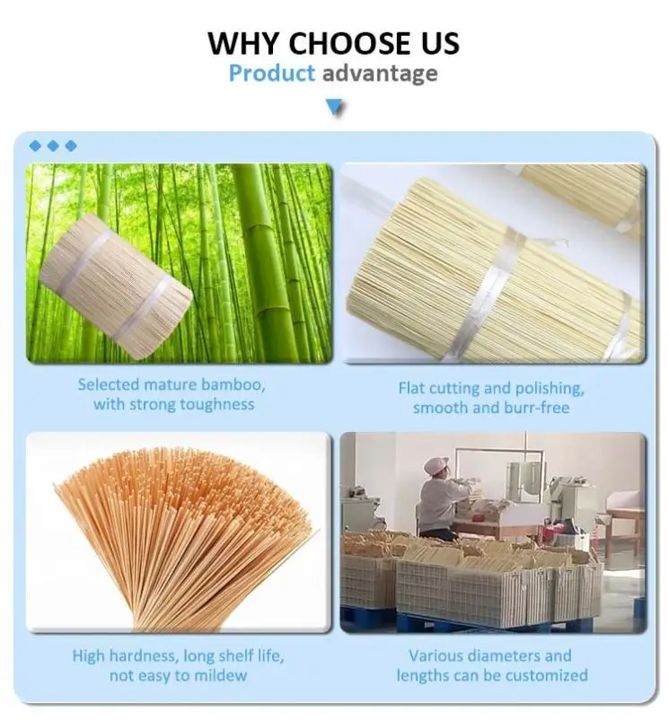China Machine Made Standard Size Mothproof Raw Bamboo Incense Stick For Making Agarbatti
