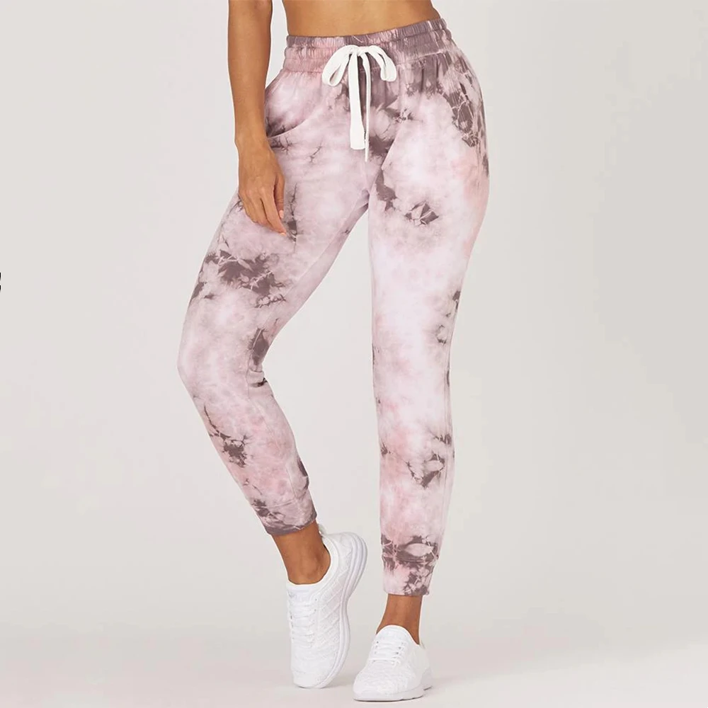 Custom printed pants brand jogger linear tie dye classic rise wtih pocket ultra-plush fabricbone tie dye sweatpants