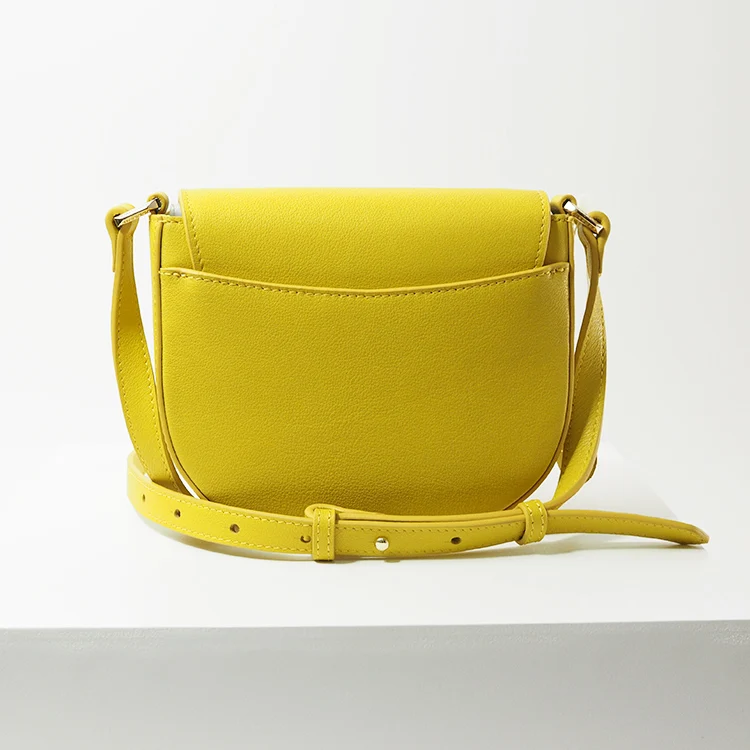 Custom Private Label Yellow Fashion Cute Genuine Leather Ladies Handbag Handle Women Shoulder Bags