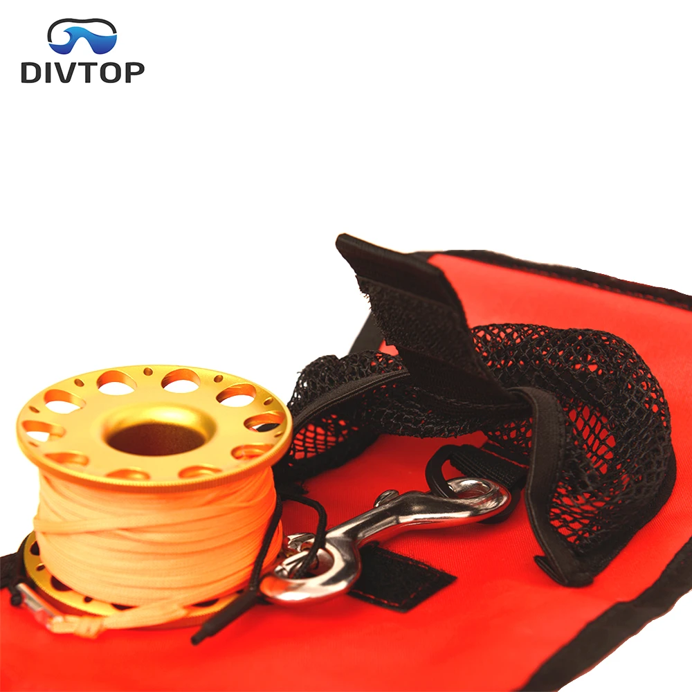 Open Ended Brand SMB diving Tube with Mesh Pouch for Reel