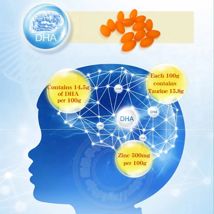 Wholesale Nutritional Supplements Algal Oil Softgel Best Price Improve Memory DHA Taurine Zinc Soft Capsule