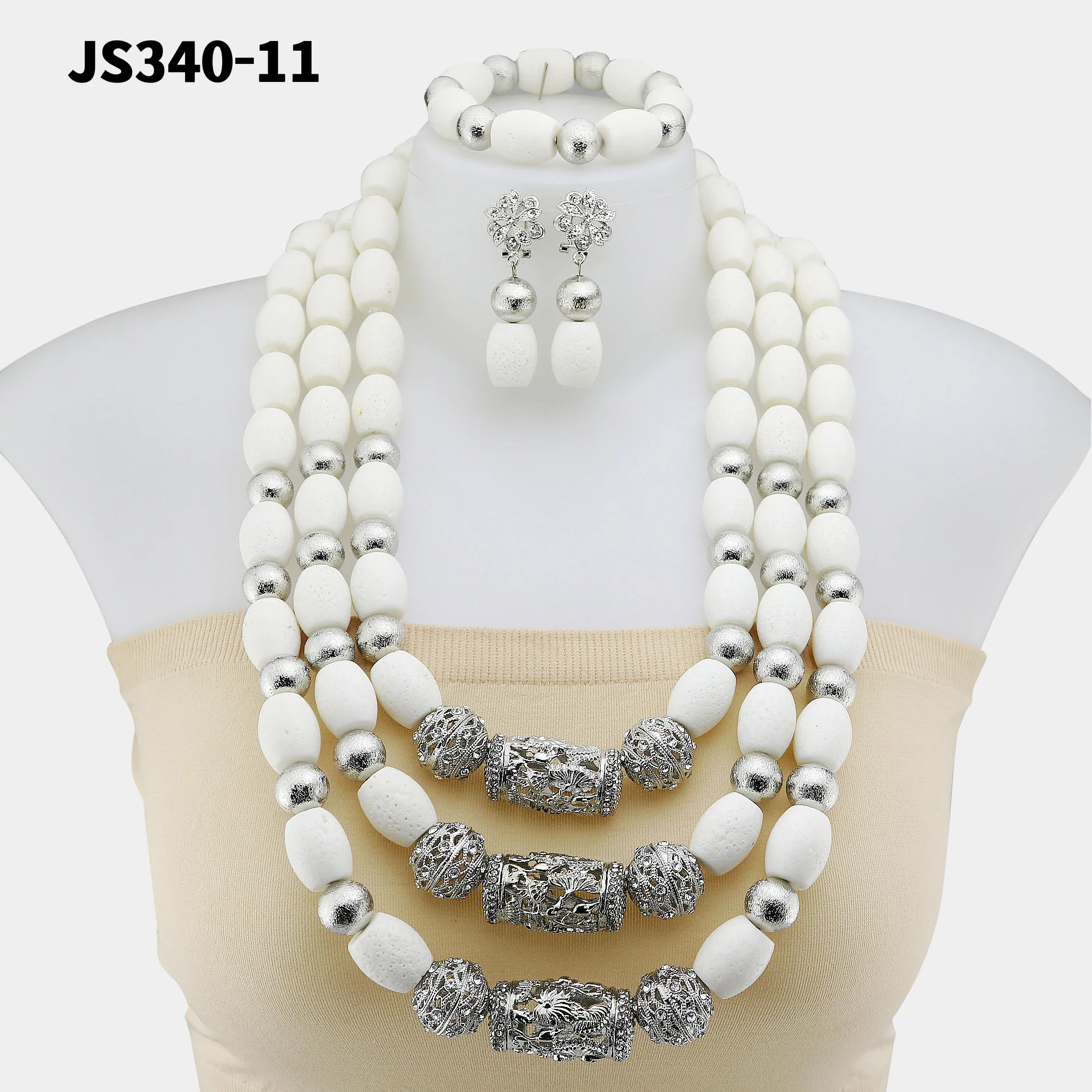 New fashion original quality real coral jewelry beads set white color luxury nigeria wedding coral beads jewelry set for bride