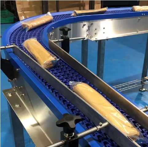 Assembly line 90 180 degrees 200 mm width turn curved plastic mesh belt conveyor