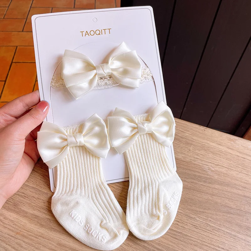 Newborn Baby Girl Headband and Socks Set Princess Infant Photography Accessories