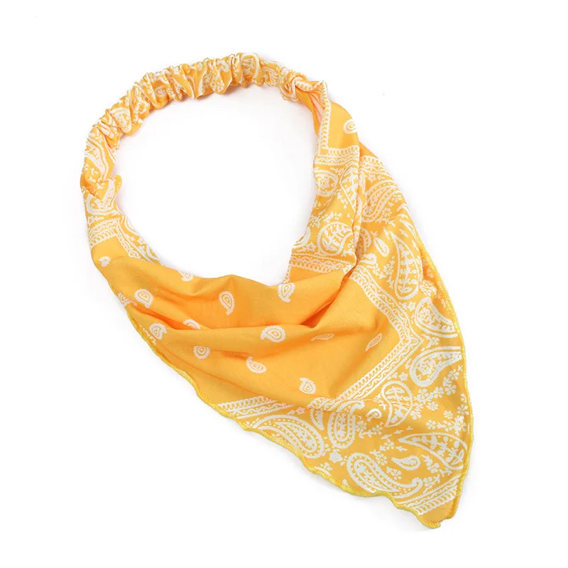 Women Flower Pattern Head Wrap Elastic Hair Scarf Headband Head Kerchief Triangle Bandana for Girls Hair Accessories