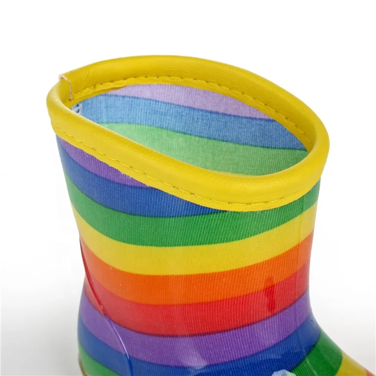 Cheap Kid Rain Boots Water Shoes Wholesale Rainbow Crystal Non-slip Girls Boys PVC Children Waterproof Customized Unisex Midi