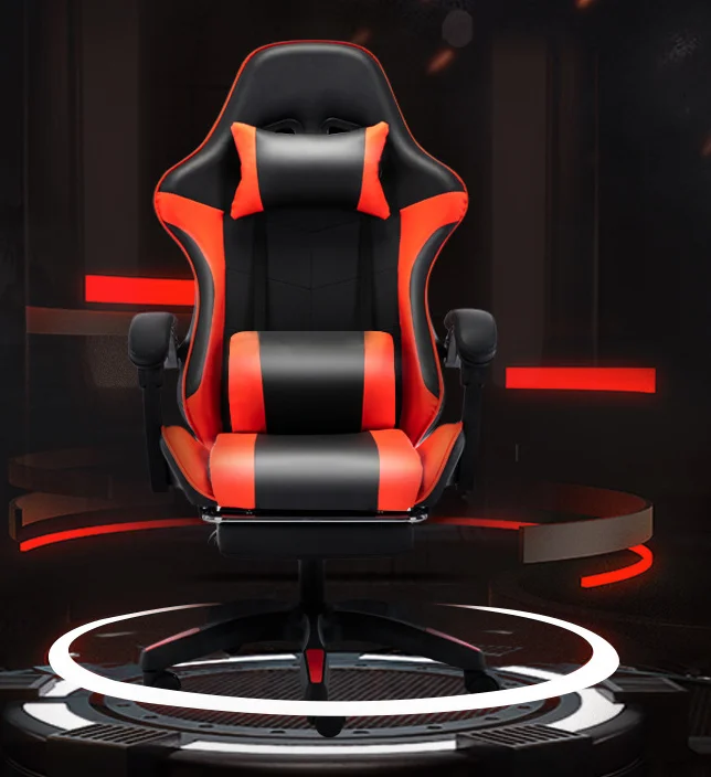 YOUGE High-Service Metal Racing Chair Minimalist Modern Design Durable PU Synthetic Leather Home/Office Ergonomic Revolving