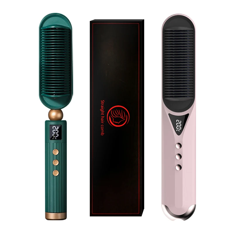 2021 г., GuangTong, оптовая продажа, персонализированный 2 в 1 утюжок для выпрямления волос, плойка, расческа