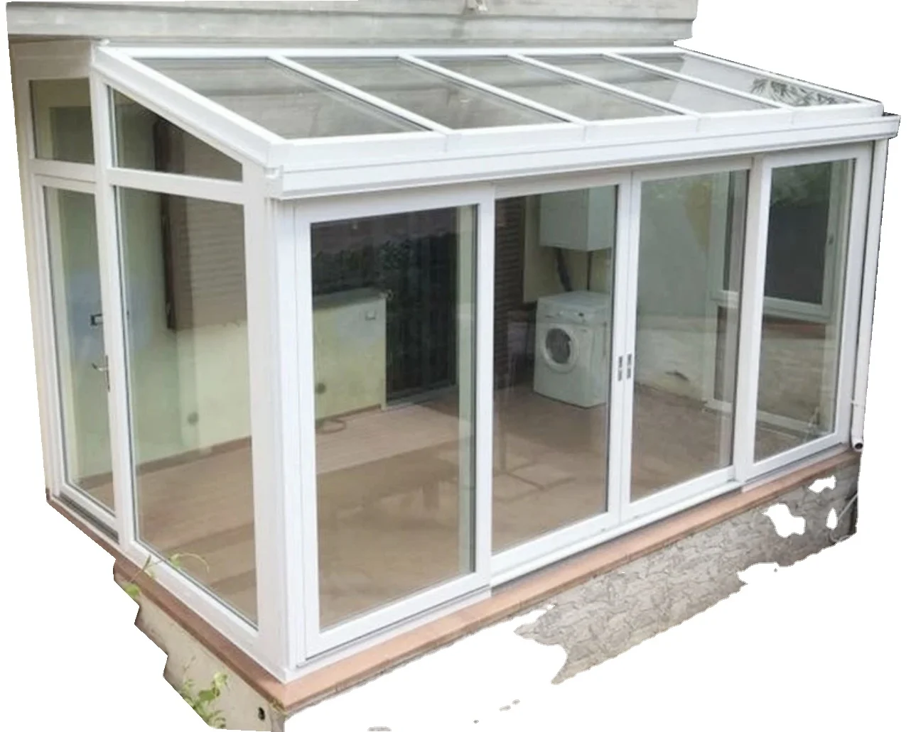 Aluminum Hexagon Octagonal Octagon Aluminium Garden Sun Room Glass Winter Conservatory Sunroom Green House Reflective Black Wood