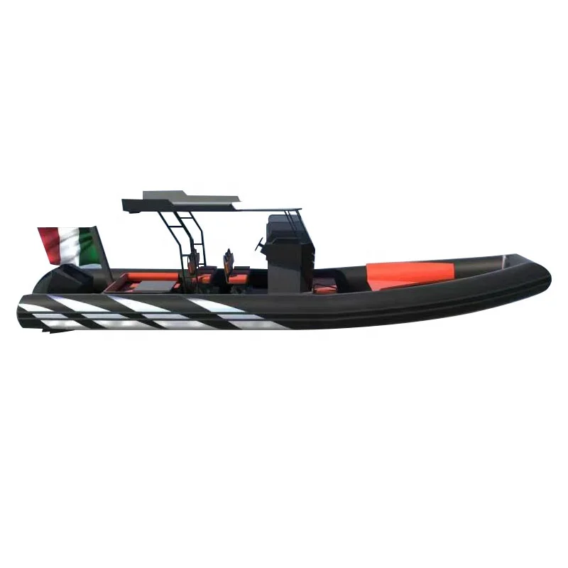 2024 New Design 15 people Aluminum Hull PVC/Hypalon RIB Boat with Double motor for Life-saving