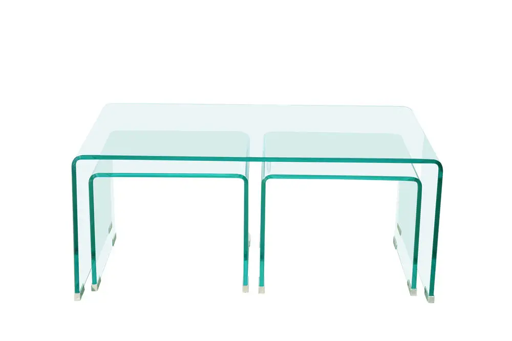 Modern design  Living Room coffee Table Transparent Bent Glass hot sell Coffee Table