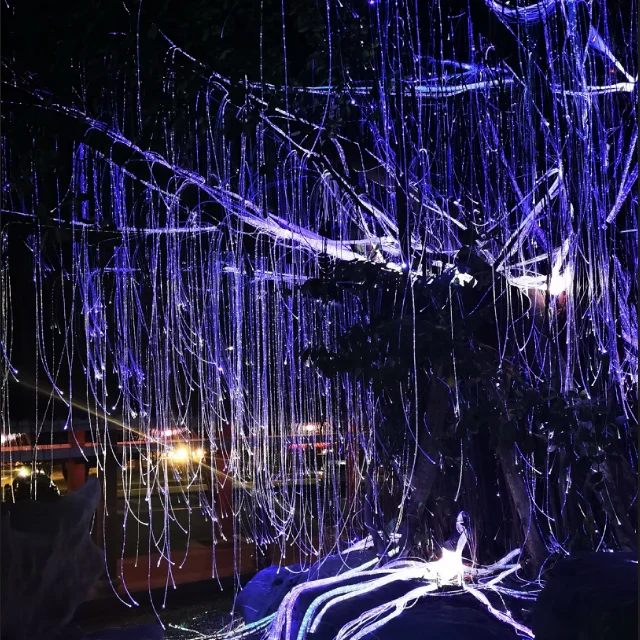 Tree Lights Set Fiber Optic 0.75*3mm 45watt Water Curtain Fiber Optic Cable Kit