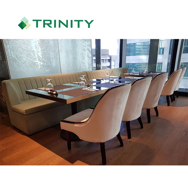 Customized luxury wooden upholstered design 5 star hotel restaurant furniture chairs and tables for sale