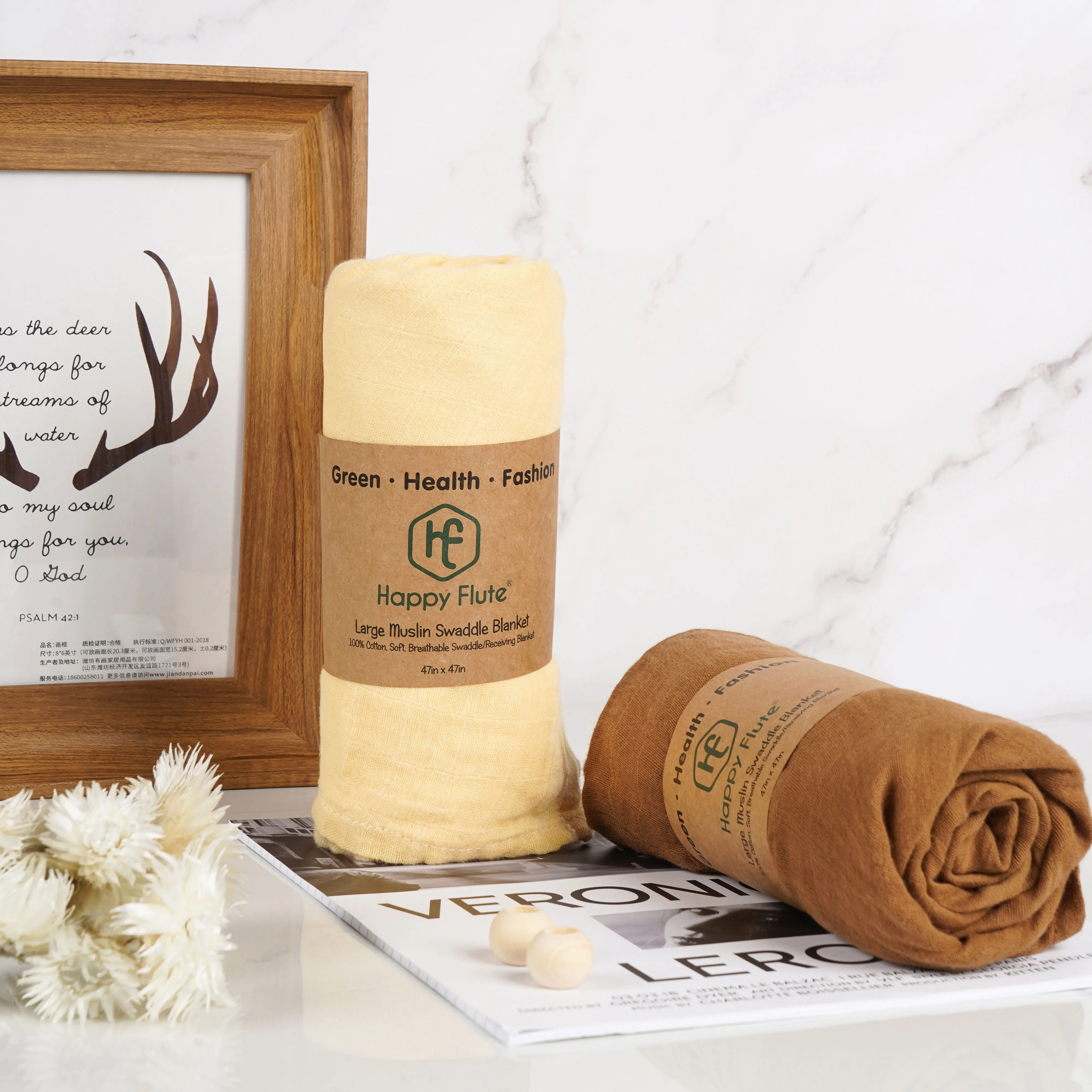 Happy Flute 100% хлопковые 2-слойные Детские муслиновые пеленальные одеяла с трафаретной печатью