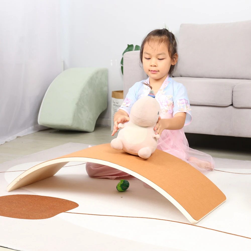 2022 New Sofa Accessories Kids Balance Board for Kids Playing Seesaw Reading Desk Sofa Building Bridge Wooden Balance Board