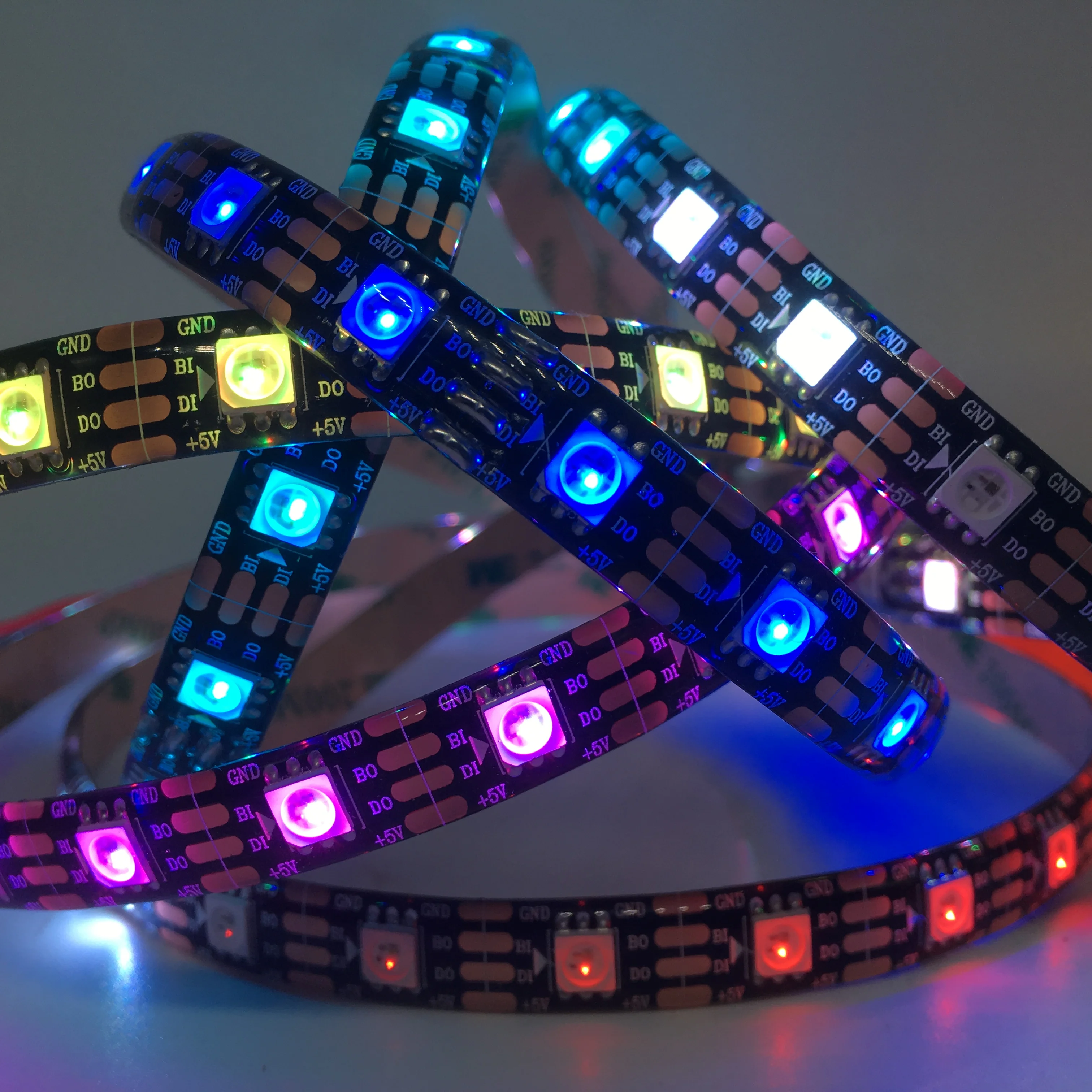 WS2811 WS2812B WS2813 WS2815 30/60/144 светодиодов/м RGB Светодиодная лента индивидуально Адресуемая умная DC5V DC12V IP30/65/67