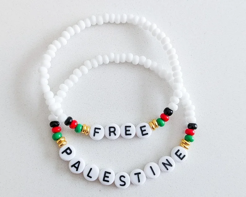 Newly Free Palestine Bracelet Letter Bracelets Set Custom Handmade Seed Bead Bangle For Men Women Kids Support Jewelry Gifts