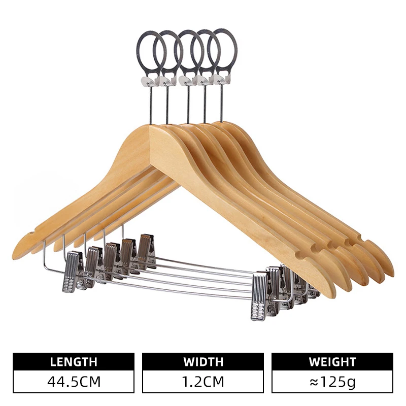 Lavinia Wholesale Anti Theft Hanger Non Slip Hotel Wooden Clothes Hangers With Anti Theft Ring